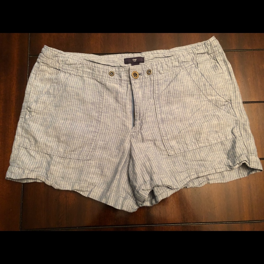 Blue & White Striped Shorts